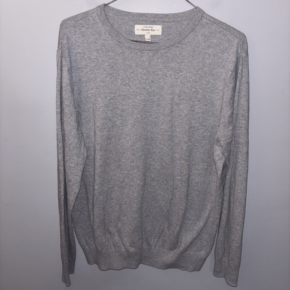 Hawker Rye Sweater Mens Sz L Cotton Cashmere Long Sleeve V-Neck Stretch Office